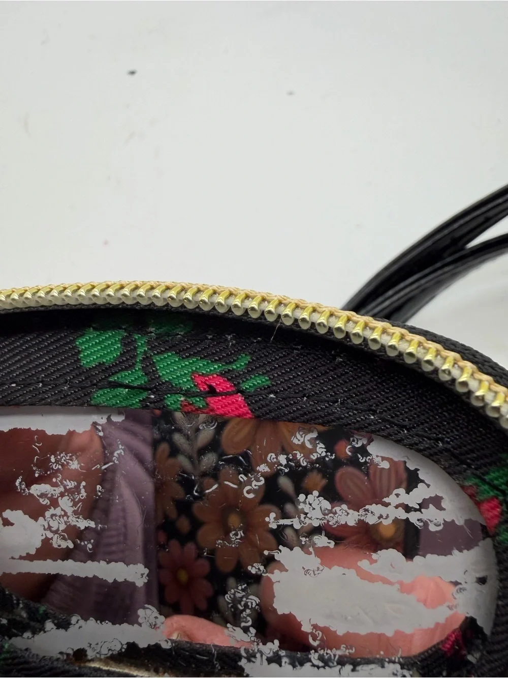 Betsey Johnson Pink, Cream & Black Leather Wristlet Clutch